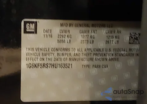 2017 Cadillac Ct6 Premium Luxury from USA, damaged, VIN 1G6KF5RS7HU163521